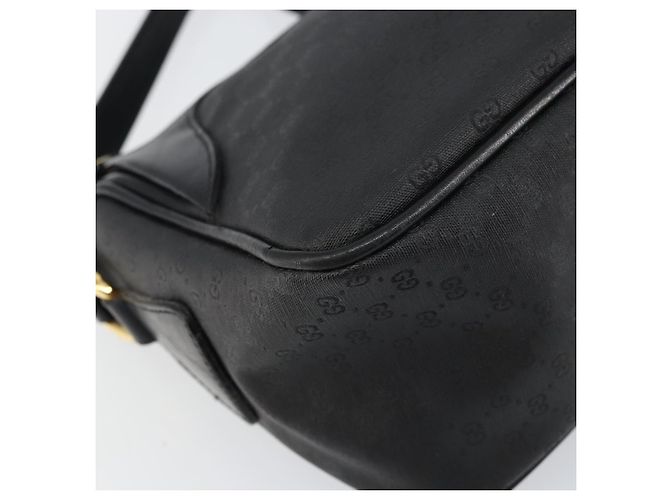 Gucci Borsa Micro GG Supreme in PVC pelle nera e oro 001 58 0443 Auth 156437 Nero D'oro - vista 11