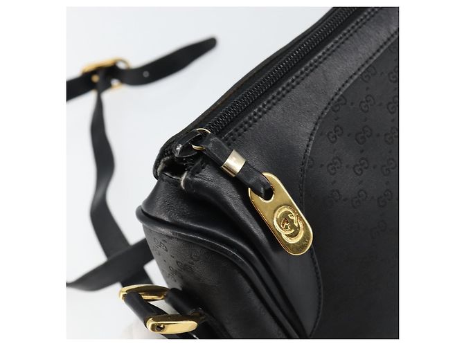 Gucci Borsa Micro GG Supreme in PVC pelle nera e oro 001 58 0443 Auth 156437 Nero D'oro - vista 15