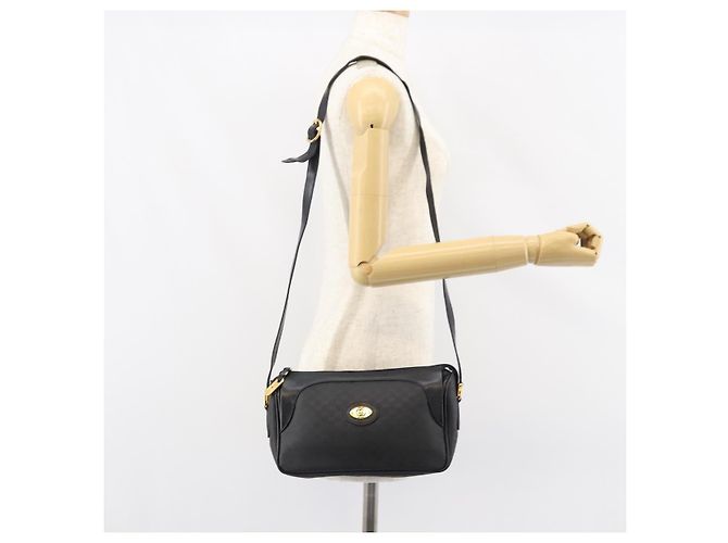 Gucci Borsa Micro GG Supreme in PVC pelle nera e oro 001 58 0443 Auth 156437 Nero D'oro - vista 21