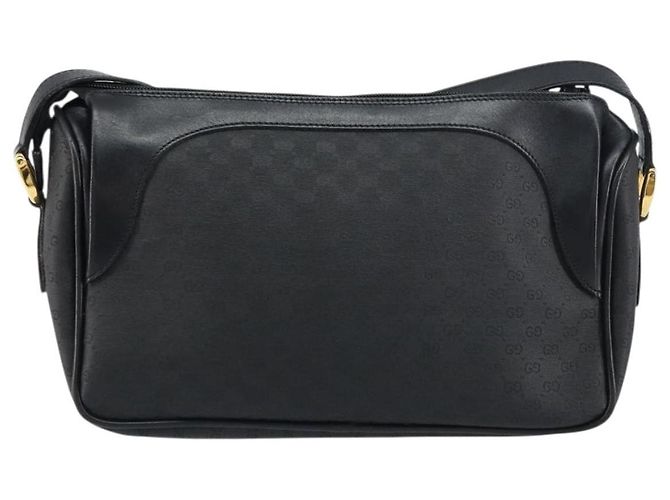 Gucci Borsa Micro GG Supreme in PVC pelle nera e oro 001 58 0443 Auth 156437 Nero D'oro - vista 3