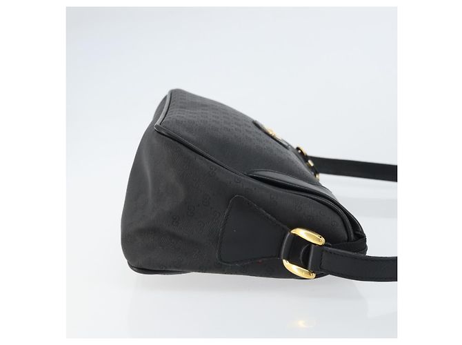 Gucci Borsa Micro GG Supreme in PVC pelle nera e oro 001 58 0443 Auth 156437 Nero D'oro - vista 4