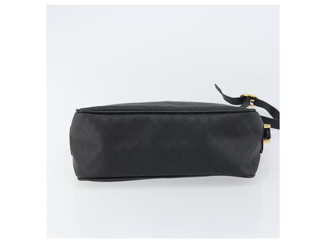 Gucci Borsa Micro GG Supreme in PVC pelle nera e oro 001 58 0443 Auth 156437 Nero D'oro - vista 9