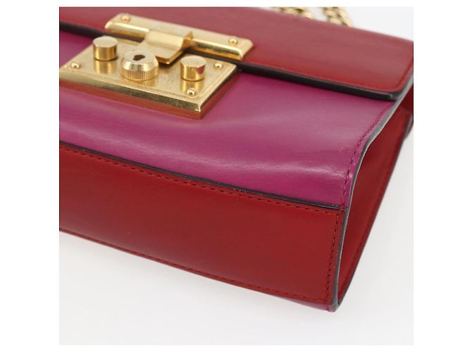 Borsa a Spalla in Pelle Rossa e Oro GUCCI 409487 Auth ka847 Rosso D'oro - vista 10