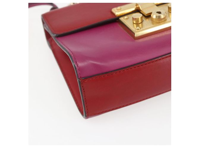 Borsa a Spalla in Pelle Rossa e Oro GUCCI 409487 Auth ka847 Rosso D'oro - vista 11