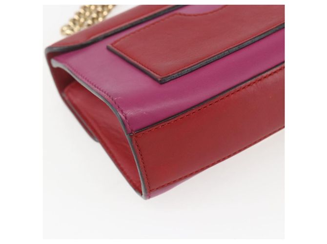 Borsa a Spalla in Pelle Rossa e Oro GUCCI 409487 Auth ka847 Rosso D'oro - vista 13