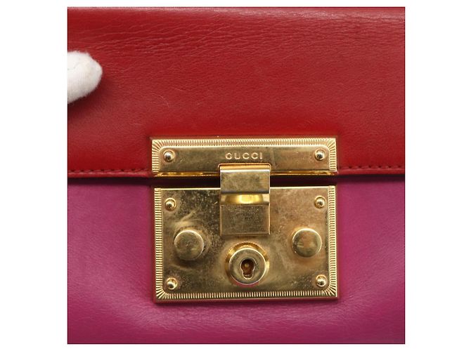 Borsa a Spalla in Pelle Rossa e Oro GUCCI 409487 Auth ka847 Rosso D'oro - vista 14