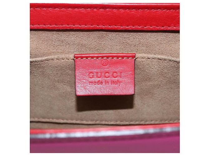 Borsa a Spalla in Pelle Rossa e Oro GUCCI 409487 Auth ka847 Rosso D'oro - vista 17