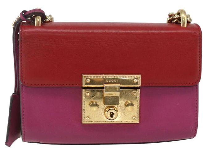 Borsa a Spalla in Pelle Rossa e Oro GUCCI 409487 Auth ka847 Rosso D'oro - vista 2