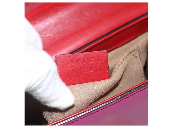 Borsa a Spalla in Pelle Rossa e Oro GUCCI 409487 Auth ka847 Rosso D'oro - vista 22