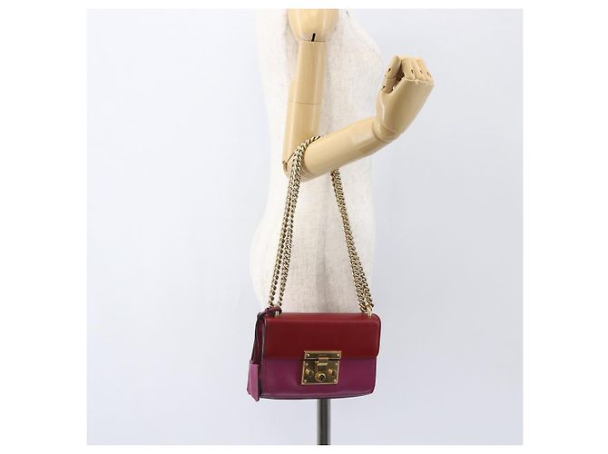 Borsa a Spalla in Pelle Rossa e Oro GUCCI 409487 Auth ka847 Rosso D'oro - vista 23