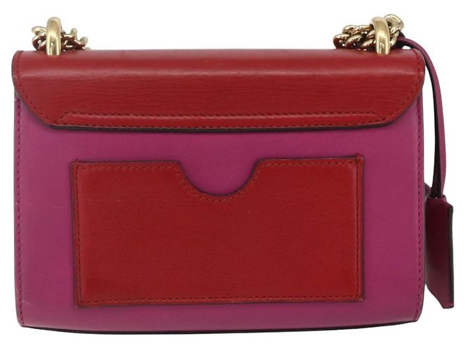Borsa a Spalla in Pelle Rossa e Oro GUCCI 409487 Auth ka847 Rosso D'oro - vista 3