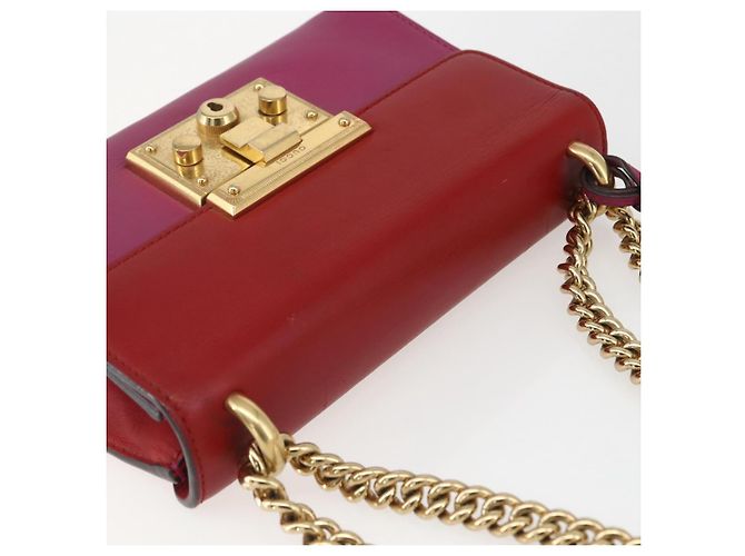 Borsa a Spalla in Pelle Rossa e Oro GUCCI 409487 Auth ka847 Rosso D'oro - vista 6