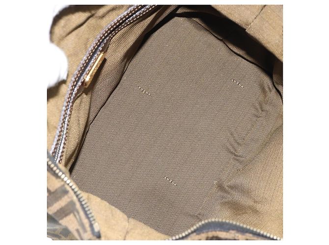 Borsa a mano in tela Zucca FENDI nera marrone oro Auth 155701 Nero D'oro - vista 19