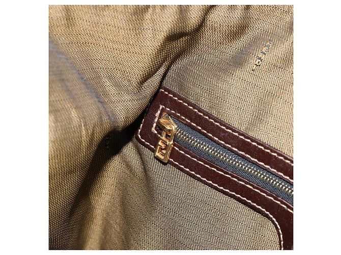 Borsa a mano in tela Zucca FENDI nera marrone oro Auth 155701 Nero D'oro - vista 22