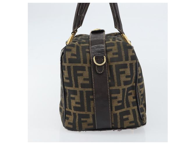 Borsa a mano in tela Zucca FENDI nera marrone oro Auth 155701 Nero D'oro - vista 5