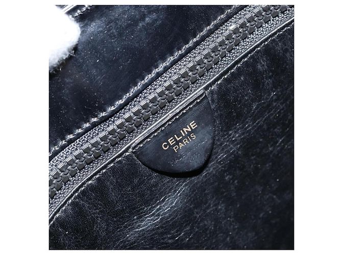 Céline Borsa a Spalla CELINE Smalto Nero Oro Auth ep12376 D'oro - vista 15