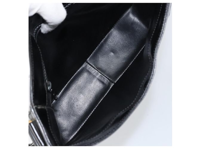 Céline Borsa a Spalla CELINE Smalto Nero Oro Auth ep12376 D'oro - vista 16