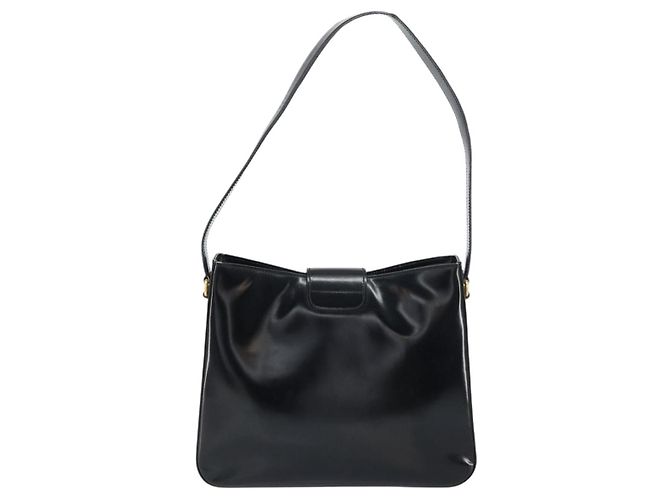 Céline Borsa a Spalla CELINE Smalto Nero Oro Auth ep12376 D'oro - vista 3