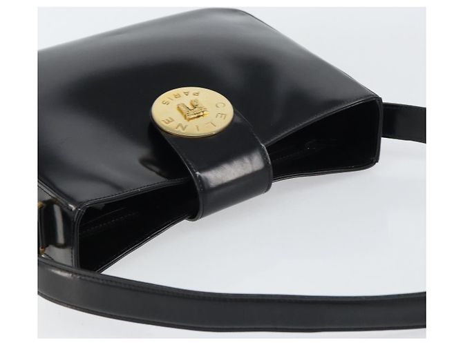 Céline Borsa a Spalla CELINE Smalto Nero Oro Auth ep12376 D'oro - vista 6