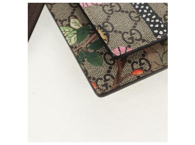 Gucci Borsa a fiori GG Supreme Bengal Tiger in PVC beige e oro 454111 Auth 154913SAM D'oro - vista 11