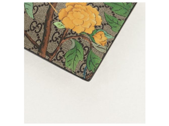Gucci Borsa a fiori GG Supreme Bengal Tiger in PVC beige e oro 454111 Auth 154913SAM D'oro - vista 14