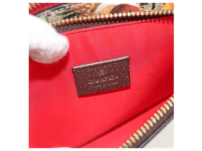 Gucci Borsa a fiori GG Supreme Bengal Tiger in PVC beige e oro 454111 Auth 154913SAM D'oro - vista 16