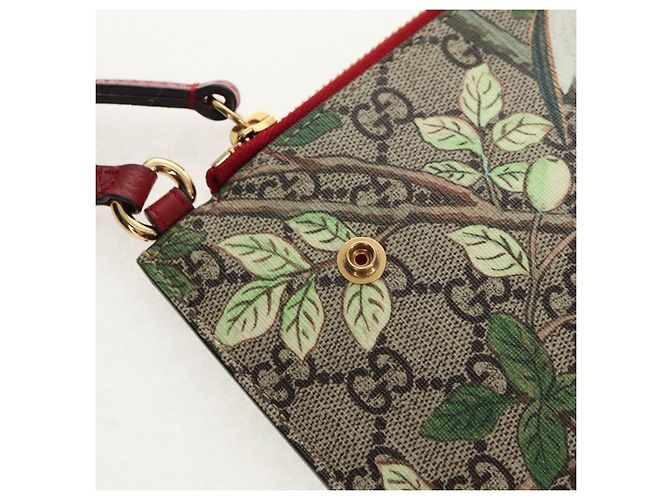 Gucci Borsa a fiori GG Supreme Bengal Tiger in PVC beige e oro 454111 Auth 154913SAM D'oro - vista 25
