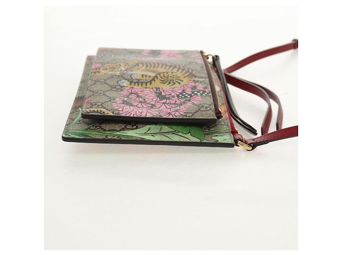 Gucci Borsa a fiori GG Supreme Bengal Tiger in PVC beige e oro 454111 Auth 154913SAM D'oro - vista 5