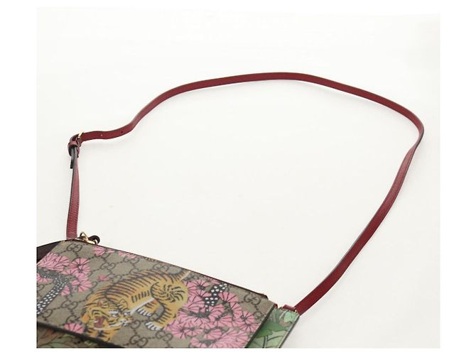 Gucci Borsa a fiori GG Supreme Bengal Tiger in PVC beige e oro 454111 Auth 154913SAM D'oro - vista 9