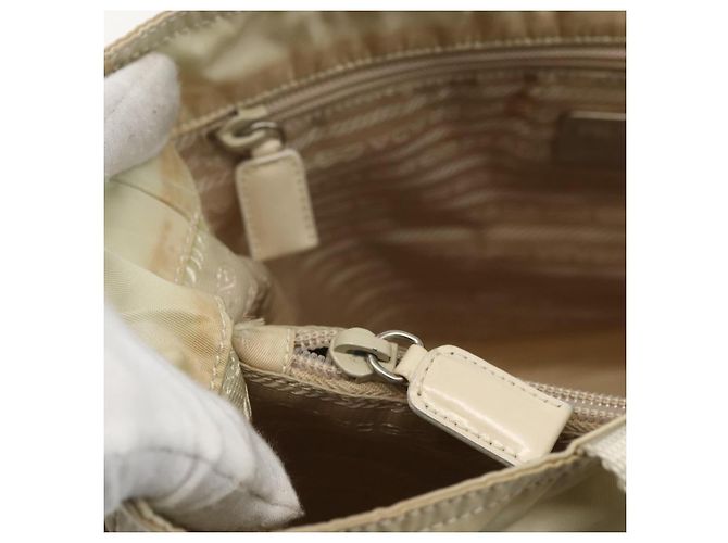 Borsa Tote PRADA Nylon Beige Argento Auth bs31362 - vista 15