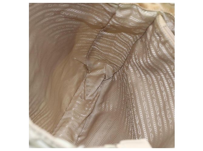 Borsa Tote PRADA Nylon Beige Argento Auth bs31362 - vista 18