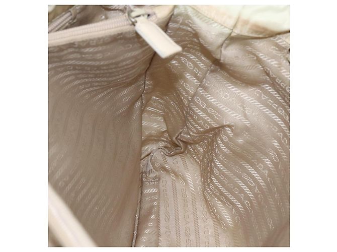 Borsa Tote PRADA Nylon Beige Argento Auth bs31362 - vista 19