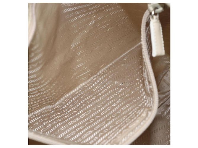 Borsa Tote PRADA Nylon Beige Argento Auth bs31362 - vista 20