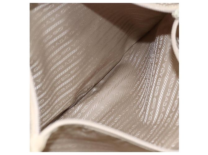 Borsa Tote PRADA Nylon Beige Argento Auth bs31362 - vista 21