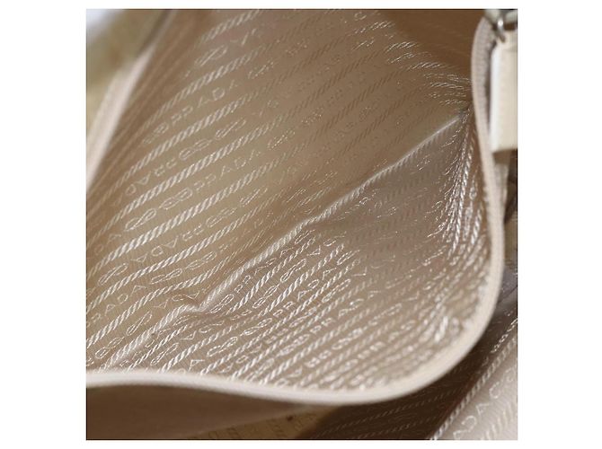 Borsa Tote PRADA Nylon Beige Argento Auth bs31362 - vista 22