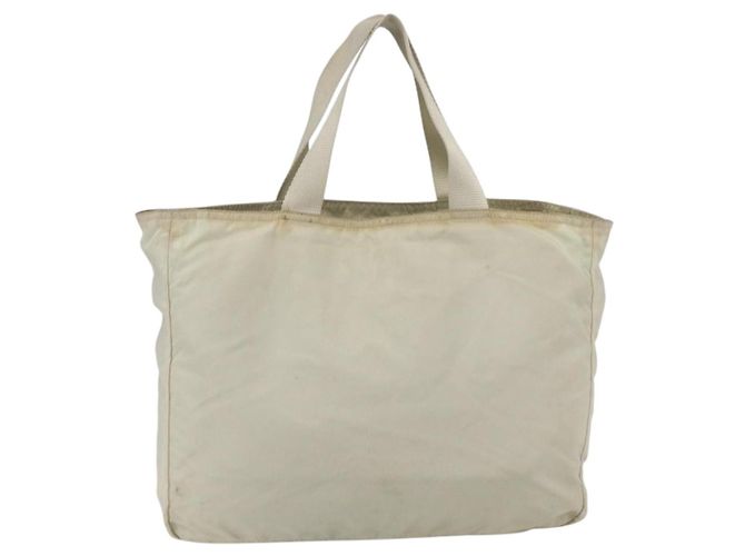 Borsa Tote PRADA Nylon Beige Argento Auth bs31362 - vista 3