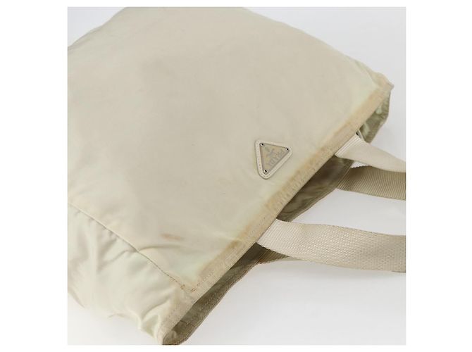 Borsa Tote PRADA Nylon Beige Argento Auth bs31362 - vista 6