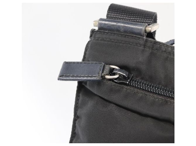 Sac à épaule PRADA en nylon noir argent authentique 151729 Argenté - vue 15