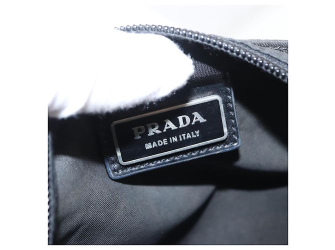Sac à épaule PRADA en nylon noir argent authentique 151729 Argenté - vue 17