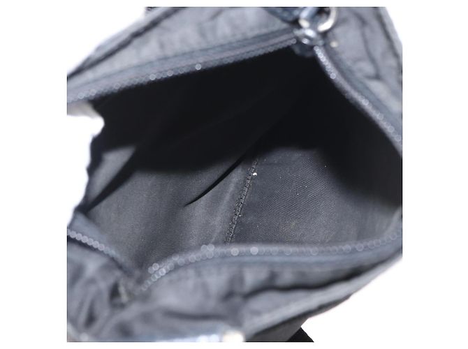 Sac à épaule PRADA en nylon noir argent authentique 151729 Argenté - vue 18