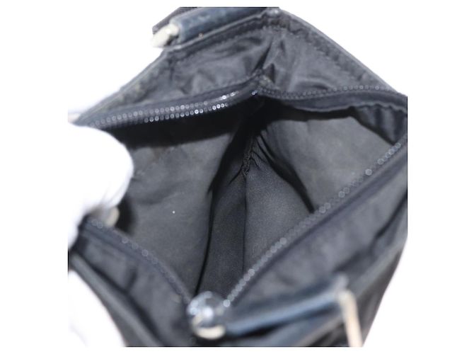 Sac à épaule PRADA en nylon noir argent authentique 151729 Argenté - vue 20
