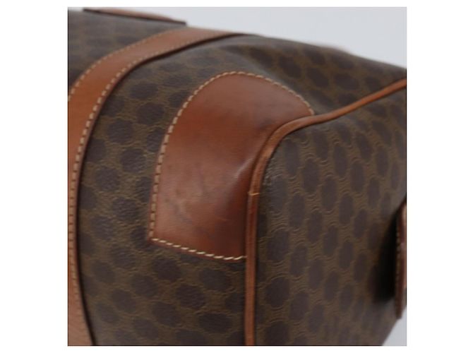 Céline Bolsa de mão em lona Macadam CELINE em couro PVC marrom e dourado Auth ka572 - vista 10