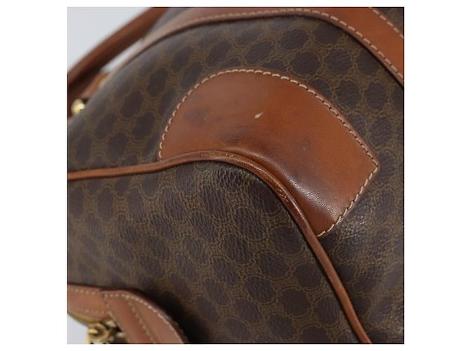 Céline Bolsa de mão em lona Macadam CELINE em couro PVC marrom e dourado Auth ka572 - vista 11