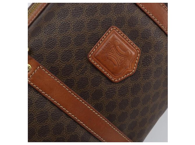 Céline Bolsa de mão em lona Macadam CELINE em couro PVC marrom e dourado Auth ka572 - vista 15