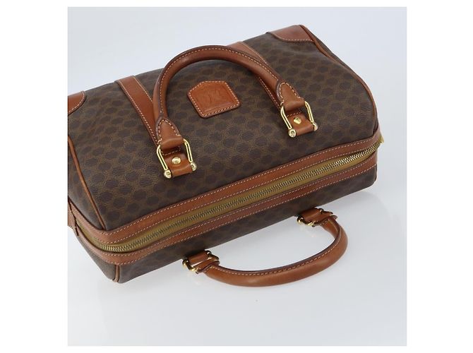 Céline Bolsa de mão em lona Macadam CELINE em couro PVC marrom e dourado Auth ka572 - vista 6
