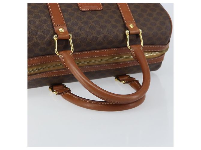 Céline Bolsa de mão em lona Macadam CELINE em couro PVC marrom e dourado Auth ka572 - vista 7