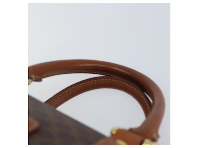Céline Bolsa de mão em lona Macadam CELINE em couro PVC marrom e dourado Auth ka572 - vista 8