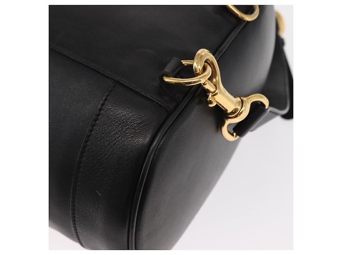 Borsa a corpo in pelle Gucci Bamboo nera e oro 003 2113 0036 Auth ka581 Nero D'oro - vista 14