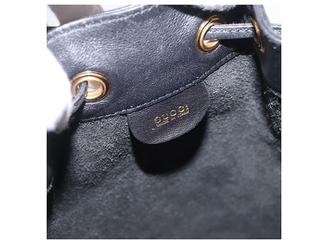 Borsa a corpo in pelle Gucci Bamboo nera e oro 003 2113 0036 Auth ka581 Nero D'oro - vista 16