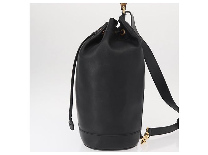 Borsa a corpo in pelle Gucci Bamboo nera e oro 003 2113 0036 Auth ka581 Nero D'oro - vista 4